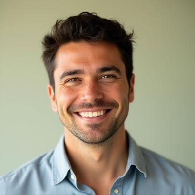 Retrato de Carlos Mendoza, sonriente y accesible.